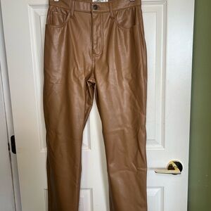 Abercrombie & Fitch Women's 90s Straight Ultra High Rise Vegan Leather Jeans